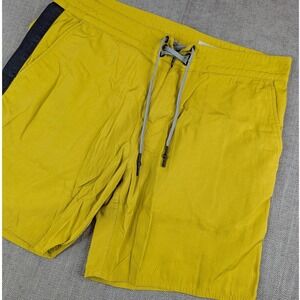 Outerknown Board Shorts Mens Sz 33 Yellow Recycled Nylon Swim Trunks Stripe